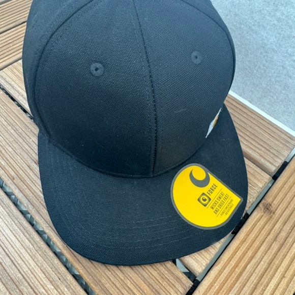 Carhartt Firm Duck Flat Brim Cap Black Force Sweatband One Size AH1604M - Picture 3 of 6